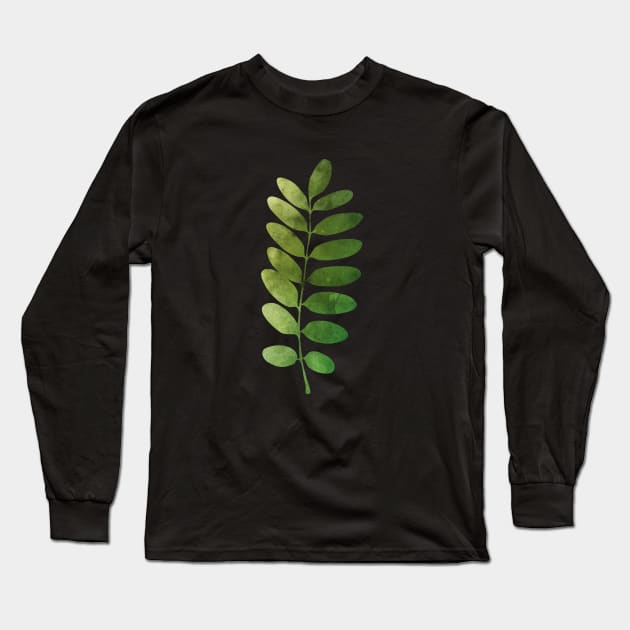 Green Leaves Long Sleeve T-Shirt by TheJollyMarten